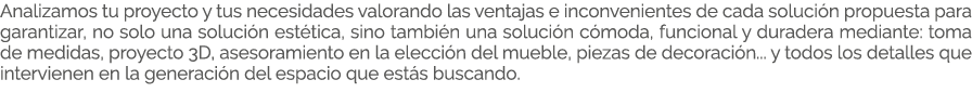 Analizamos tu proyecto y tus necesidades valorando las ventajas e inconvenientes de cada soluci n propuesta para gara...
