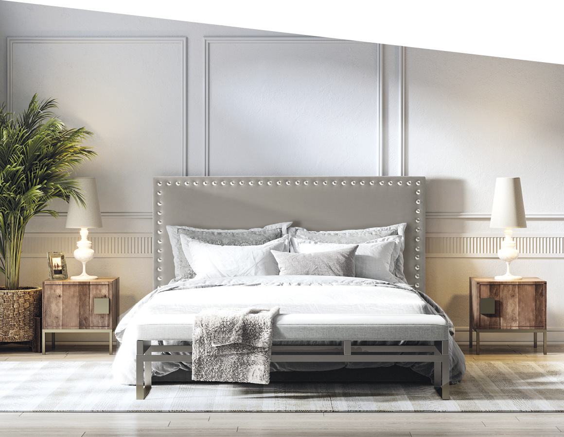 Bedroom view Digitally generated image