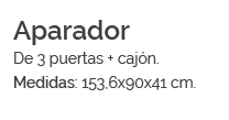 Aparador De 3 puertas + caj n. Medidas: 153,6x90x41 cm.