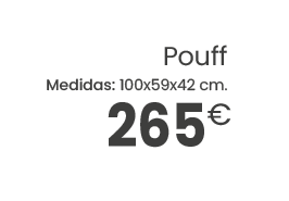 265€,Pouff Medidas: 100x59x42 cm